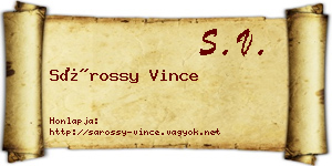 Sárossy Vince névjegykártya